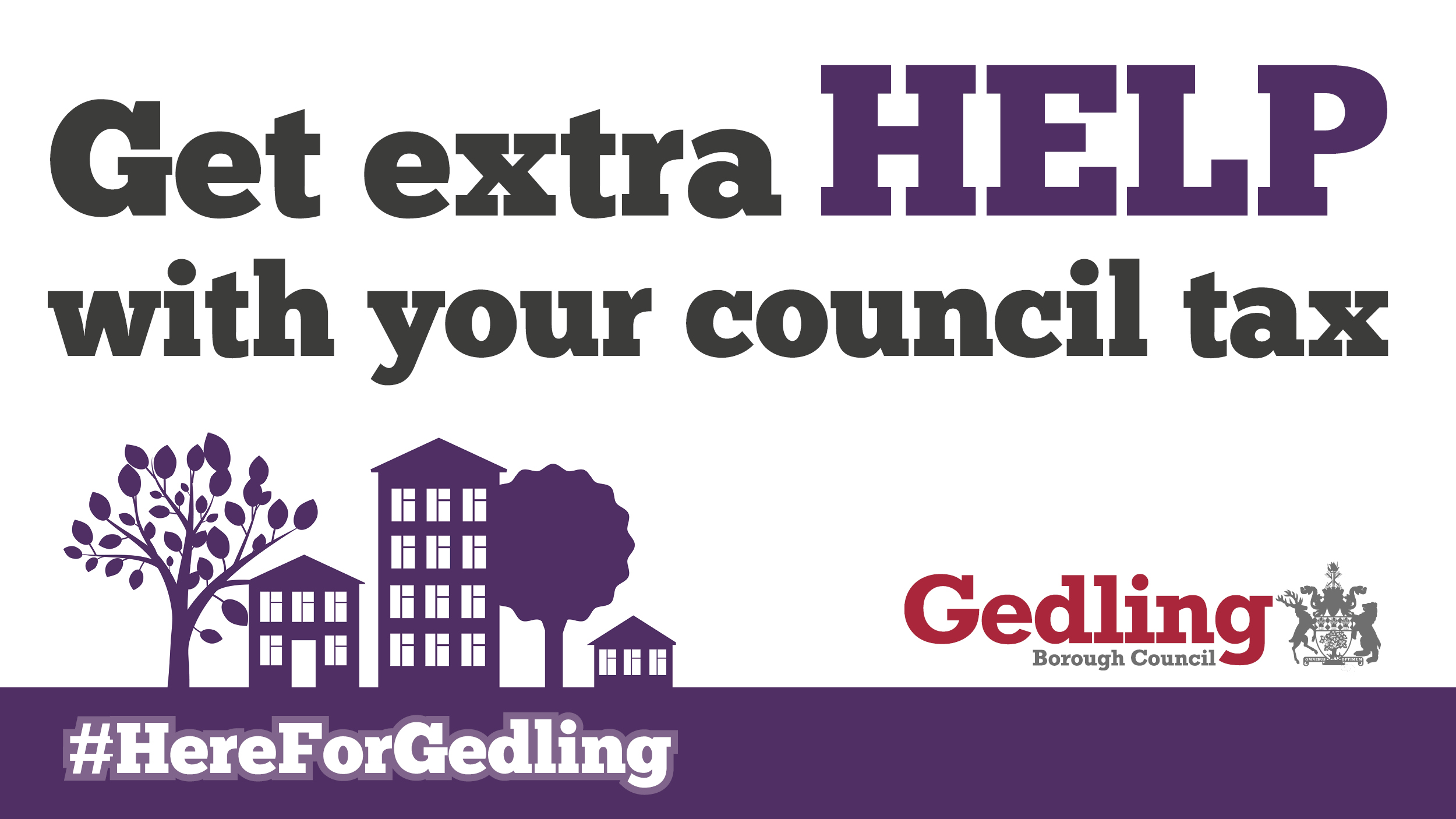 Poster with the words get help with council tax